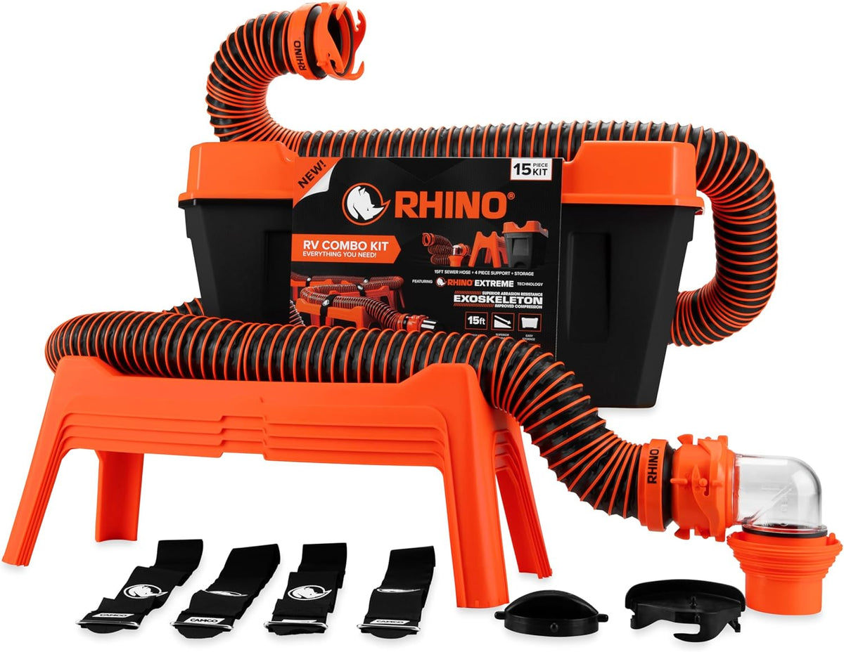 Camco Rhino Ultimate 20' RV Sewer Hose Combo Kit - Made in the USA
