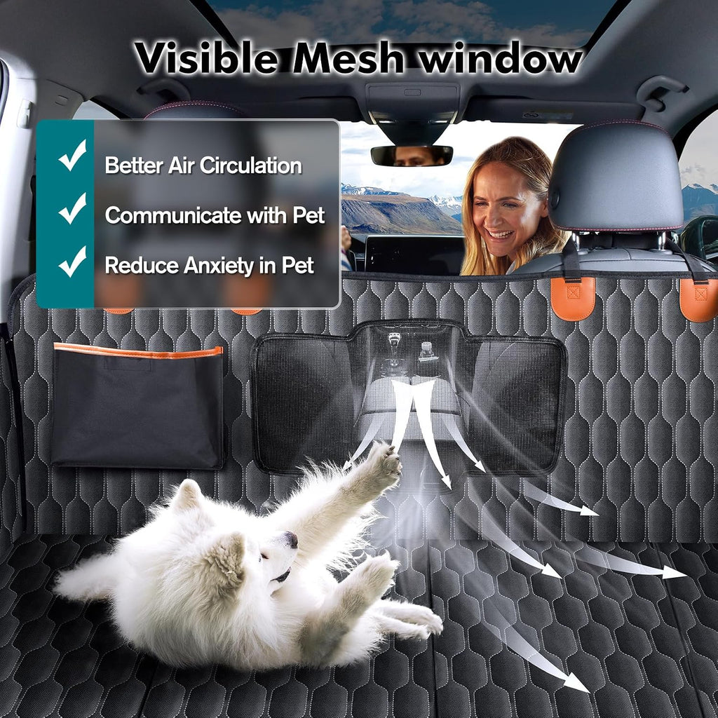 Chumajor L Back Seat Extender for Dogs,Hard Bottom,Waterproof,400 lb,Black