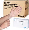 OKIAAS Clear Vinyl Disposable Gloves, Latex-Free, Powder-Free