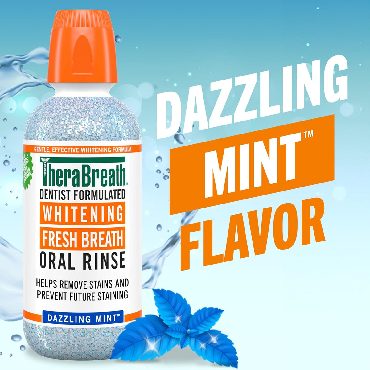 TheraBreath Whitening Mouthwash, Dazzling Mint, 16 oz, 2-Pack