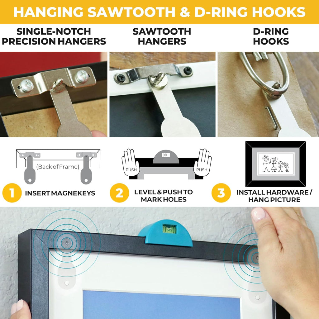 Original Go Hang It!® Pro All-in-One Picture Hanging Kit, Level & Hardware