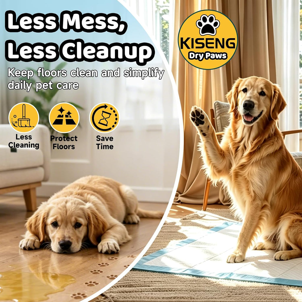 100 Count Dog Pee Pads 34" x 28", Super Absorbent Leak-Proof Training Pads | Quick-Dry Design,Dog Training Pads,6-Layer Protection,Soft Nonwoven Top Layer,XL Size,Versatile Use,Tear-Resistant