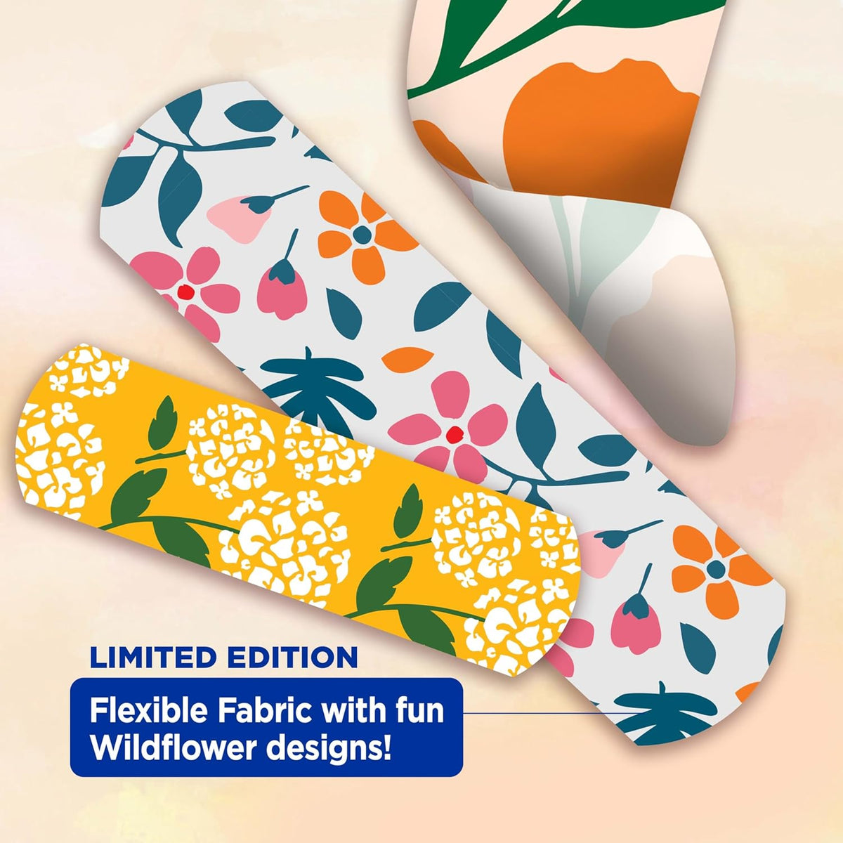 BAND-AID Brand Flexible Fabric Adhesive Bandages, Wildflower Designs, 30 Ct