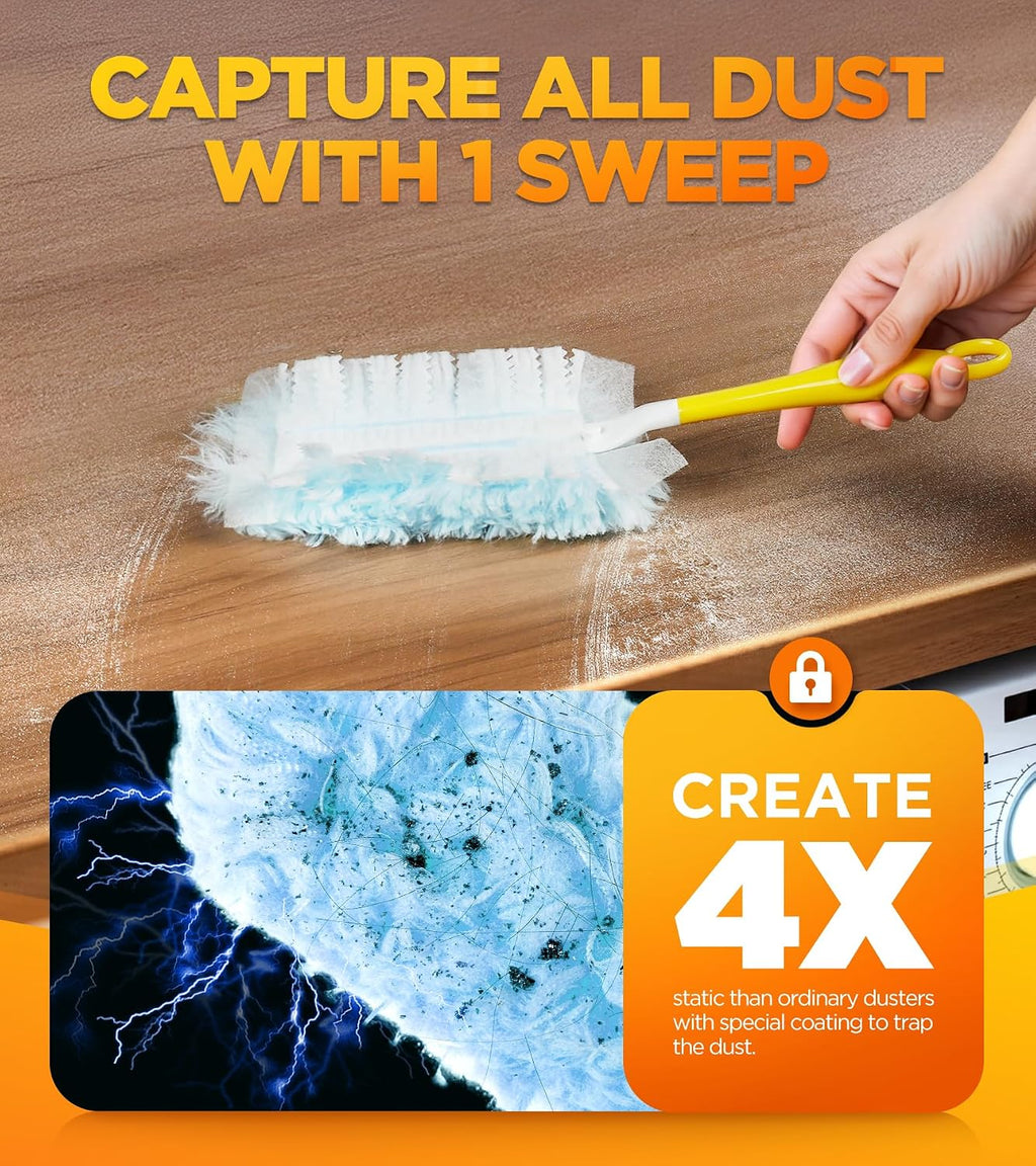 REKOPI 30 Count One-Sided Duster Refills Compatible with Swiffer Duster