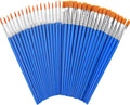 DECYOOL 60 Pcs Paint Brushes, Round Flat Small Brush Bulk for Painting