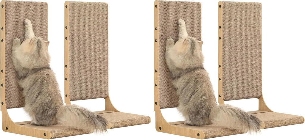 Zakkart 2-Pack L-Shaped Cat Scratching Board, Cardboard, 25.6" Tall (L)