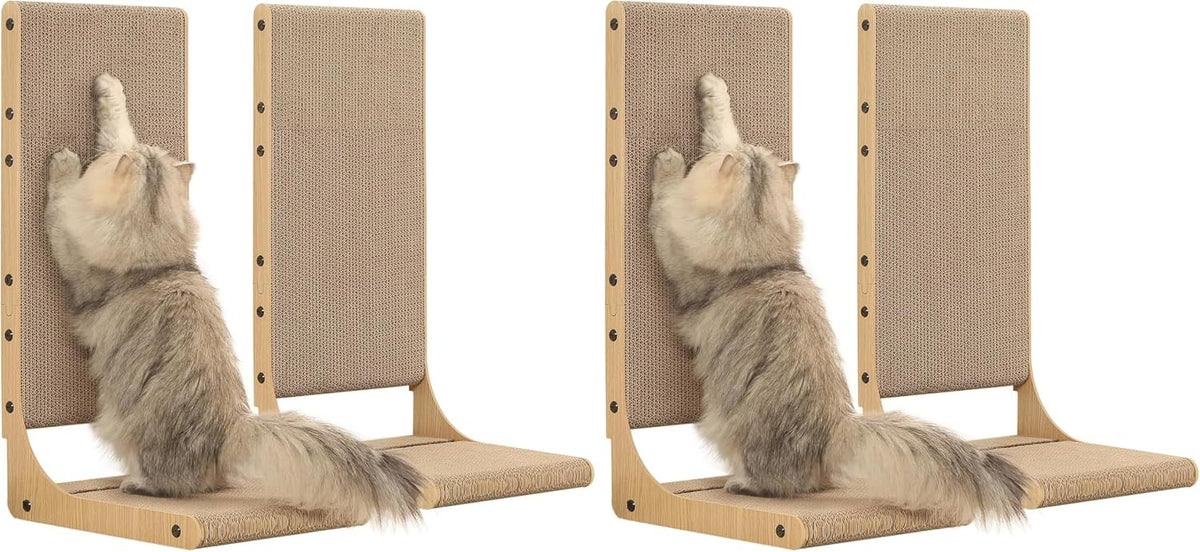 Zakkart 2-Pack L-Shaped Cat Scratching Board, Cardboard, 25.6" Tall (L)