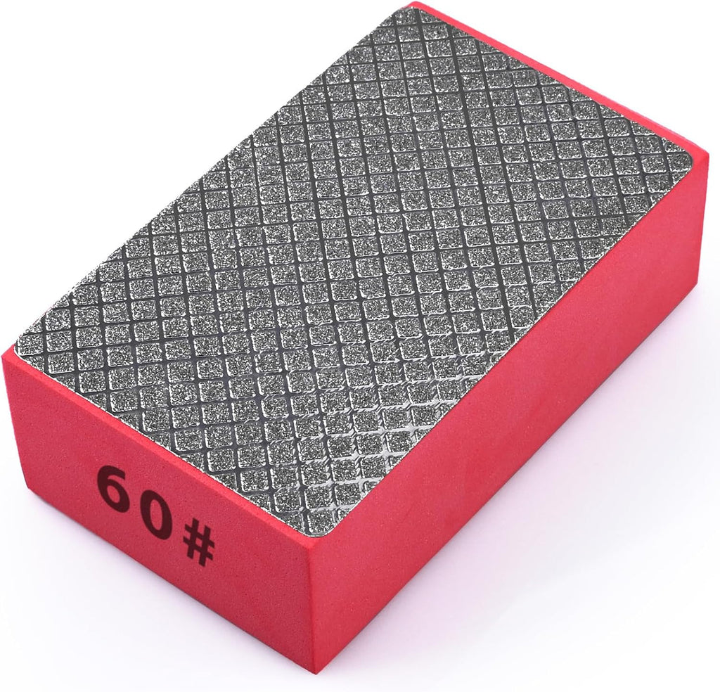 4pcs Diamond Hand Polishing Pads for Ceramic Tile Glass Grinding,Sanding Blocks Polishing 60#,100#,200#,400#