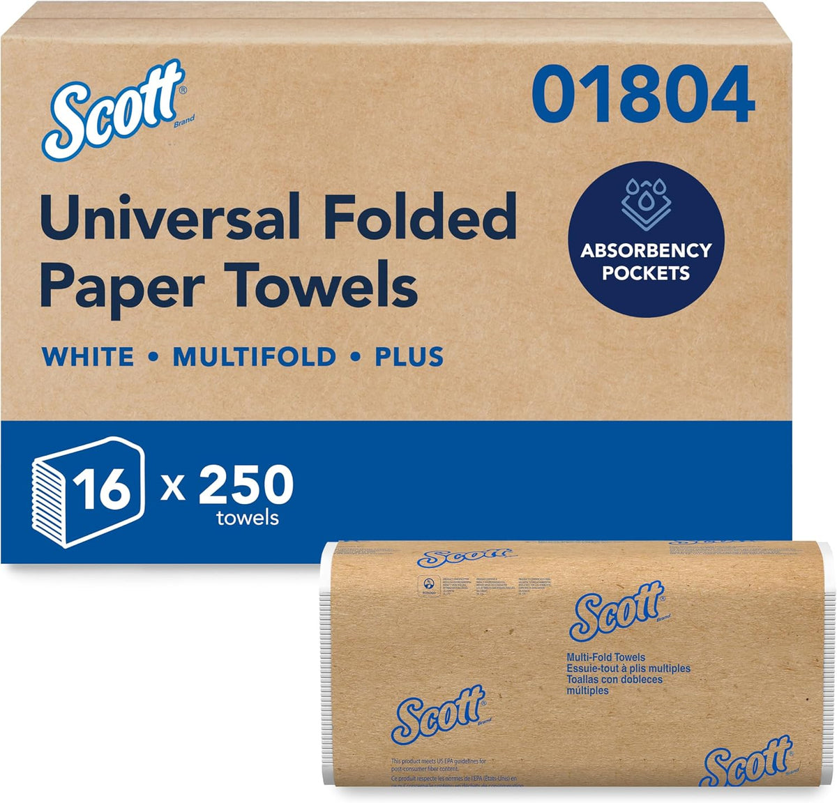 Scott Professional Multifold Paper Towels, Bulk, 16 x 250 Sheets (01804)
