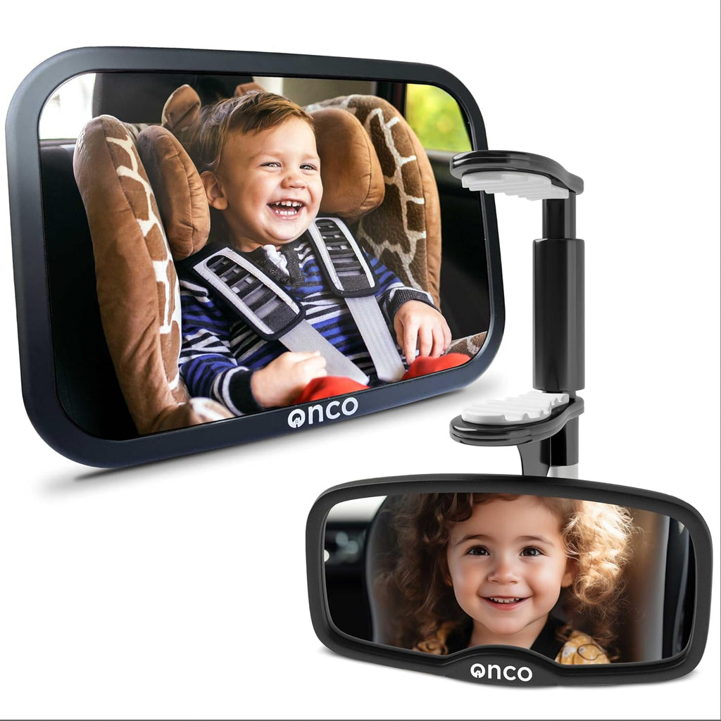 Onco Baby Car Mirror for Rear Facing Seats - Double Award Winning, Non-Slip