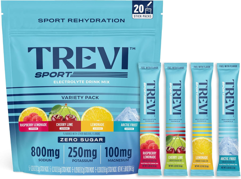 TREVI Sport Electrolytes Powder Packets Sugar Free Rehydration Variety Pack