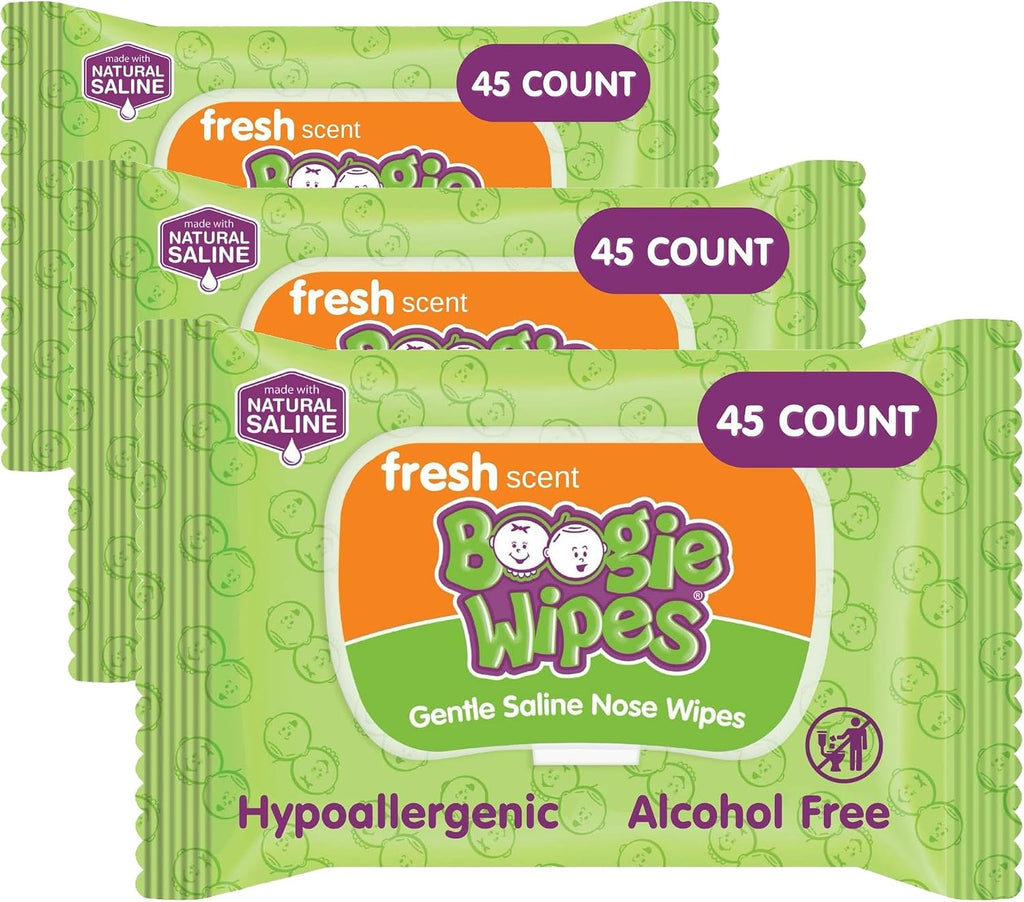 Boogie Saline Nose Wipes Fresh Scent - 45 Count