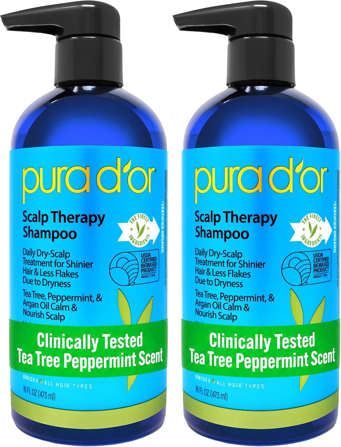 PURA D'OR Original Gold Label Anti-Hair Thinning Biotin Shampoo, 16oz