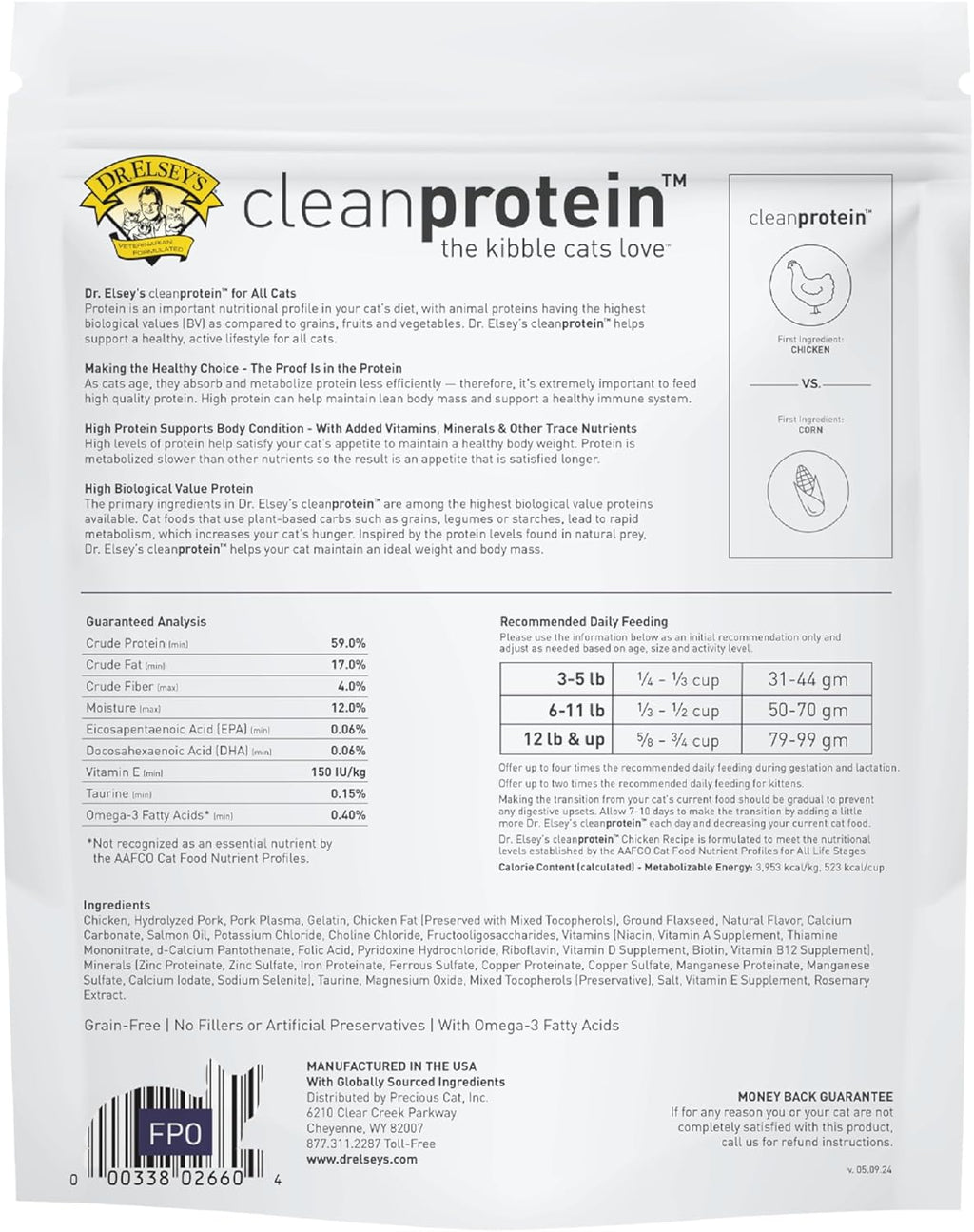 Dr. Elsey's cleanprotein Chicken Cat Kibble 2 lb. Bag