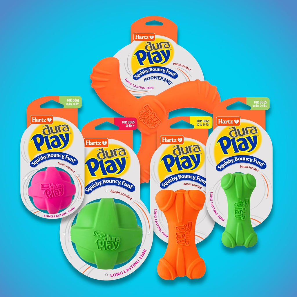 Hartz DuraPlay Bacon Scented Dog Toys, Small (Assorted Color)