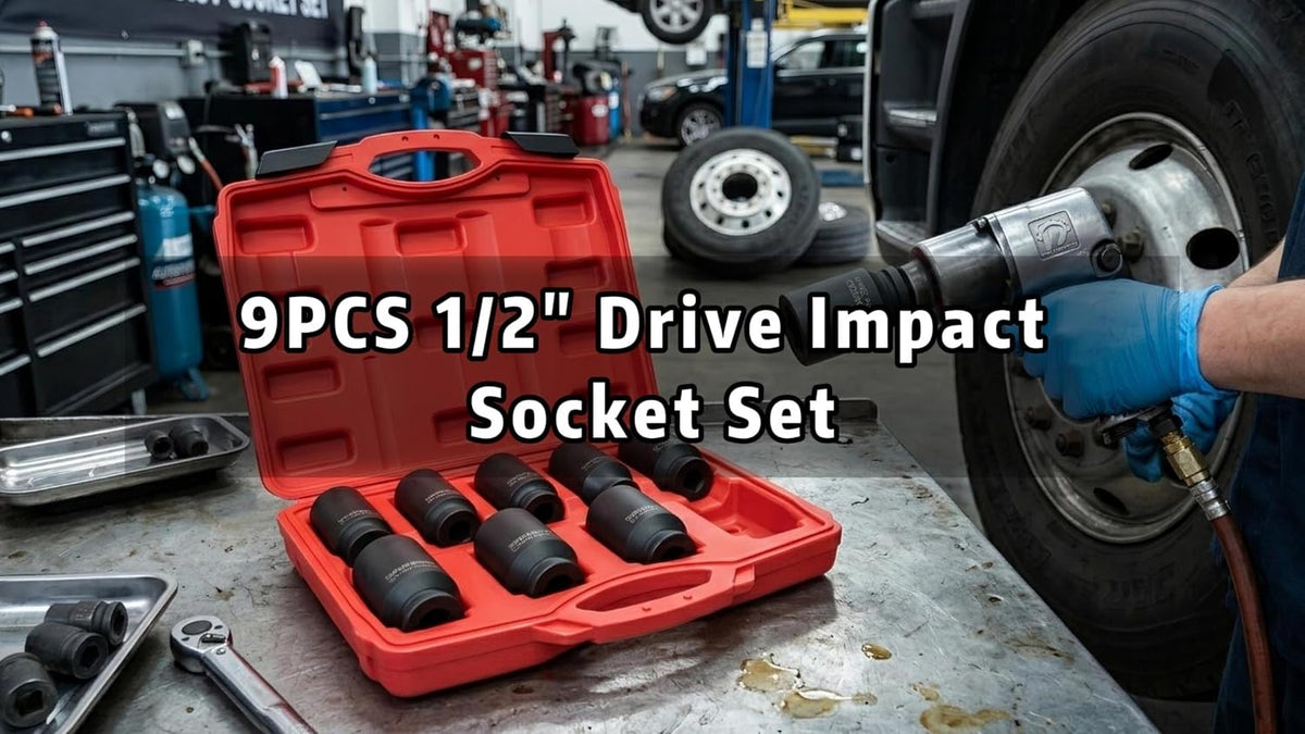 DAYUAN 9 Pcs Axle Nut Hub Impact 1/2" Drive Deep Impact Socket Set