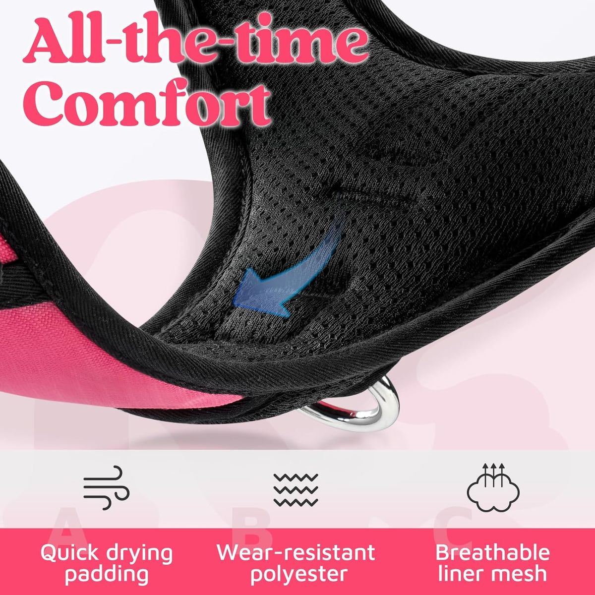 rabbitgoo Dog Harness for Large, No Pull 3 Buckles Easy On & Off