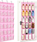 Over-the-Door Shoe Organizer with 24 Crystal Clear Pockets, White
