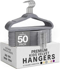 Utopia Home Kids Velvet Hanger 50 Pack – 11" Premium Baby Hangers - Grey
