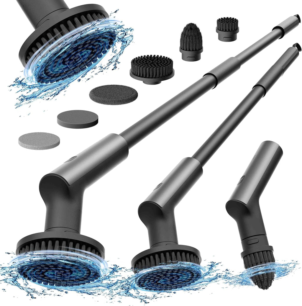 HOTO Cordless Electric Spin Scrubber, 6 Brush Heads, for Bathroom, Tile