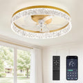 LEDIARY 20" Modern Ceiling Fans with Lights and Remote, White Fandelier