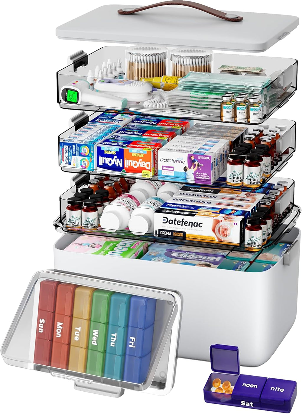 CTIME 3-Tier Medicine Organizer - Portable Medicine Cabinet with Handle