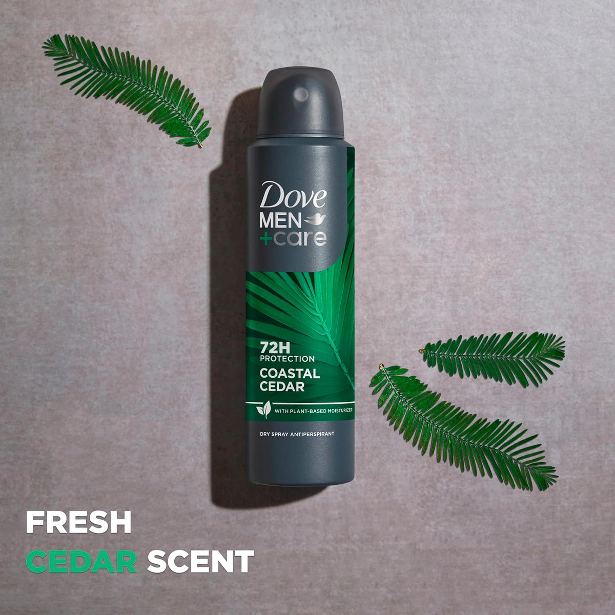 DOVE MEN + CARE Dry Spray Antiperspirant Coastal Cedar 3.8 oz 4 Count