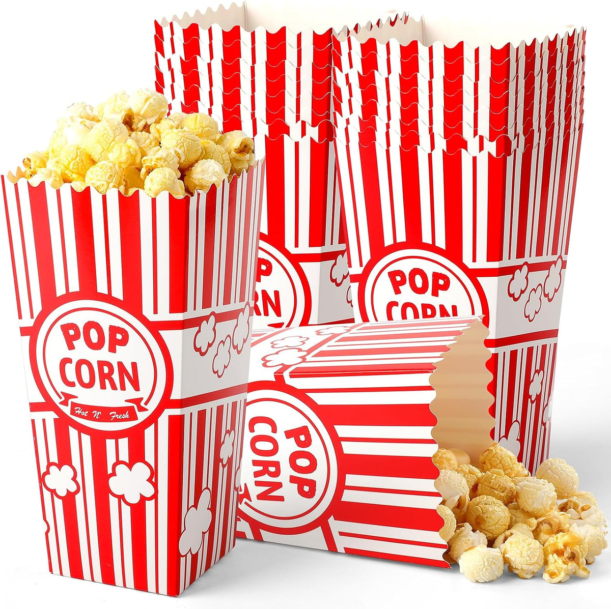 VOISEN Paper Popcorn Bags,100 Pack 1oz Popcorn Bags Individual Servings