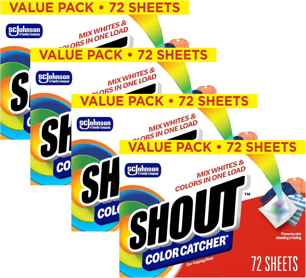 Shout Color Catcher Dye-Trapping Laundry Sheets, 72 Count, (1-Pack)
