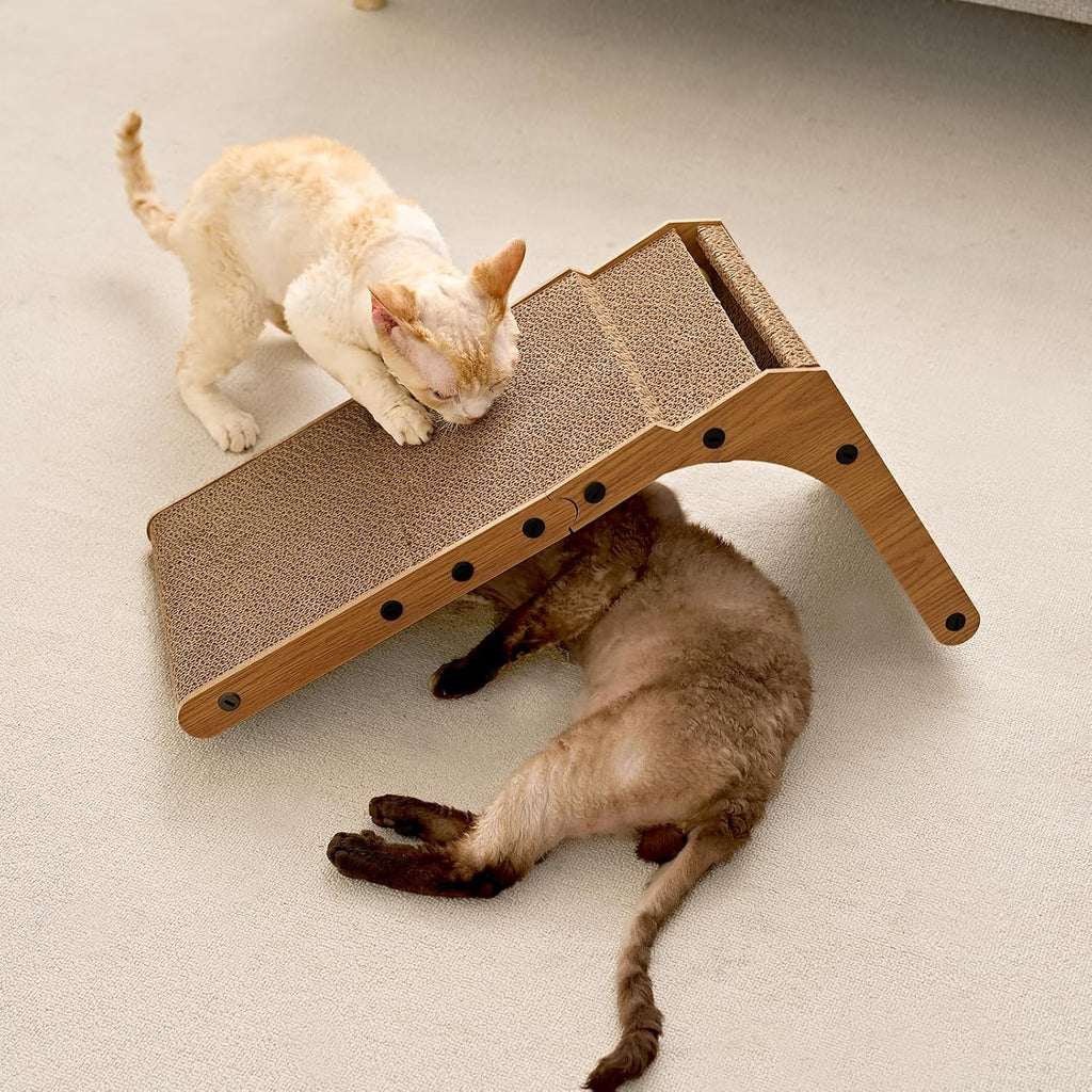 EHEYCIGA Cardboard Cat Scratcher for Indoor Cats, 26.8 Inch, Brown