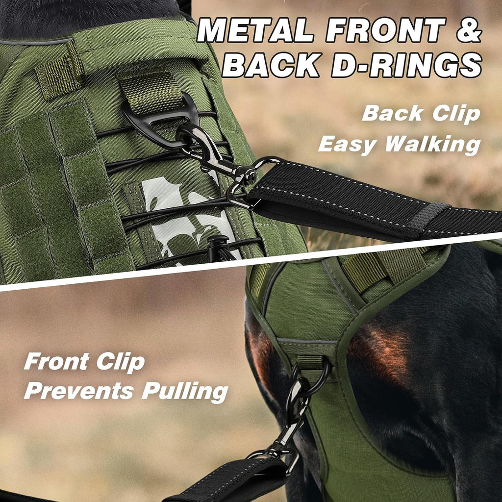 WINGOIN Tactical Dog Harness for Large Dogs,No Pull Heavy Duty Dog Harness