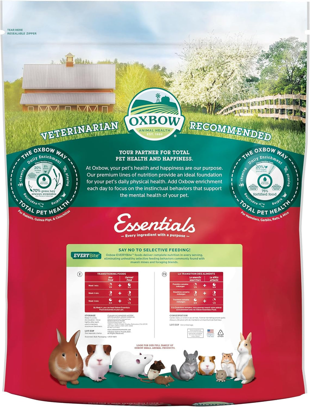 Oxbow Essentials Mouse & Young Rat Food, Complete Rodent Pellets, 2.5 lb