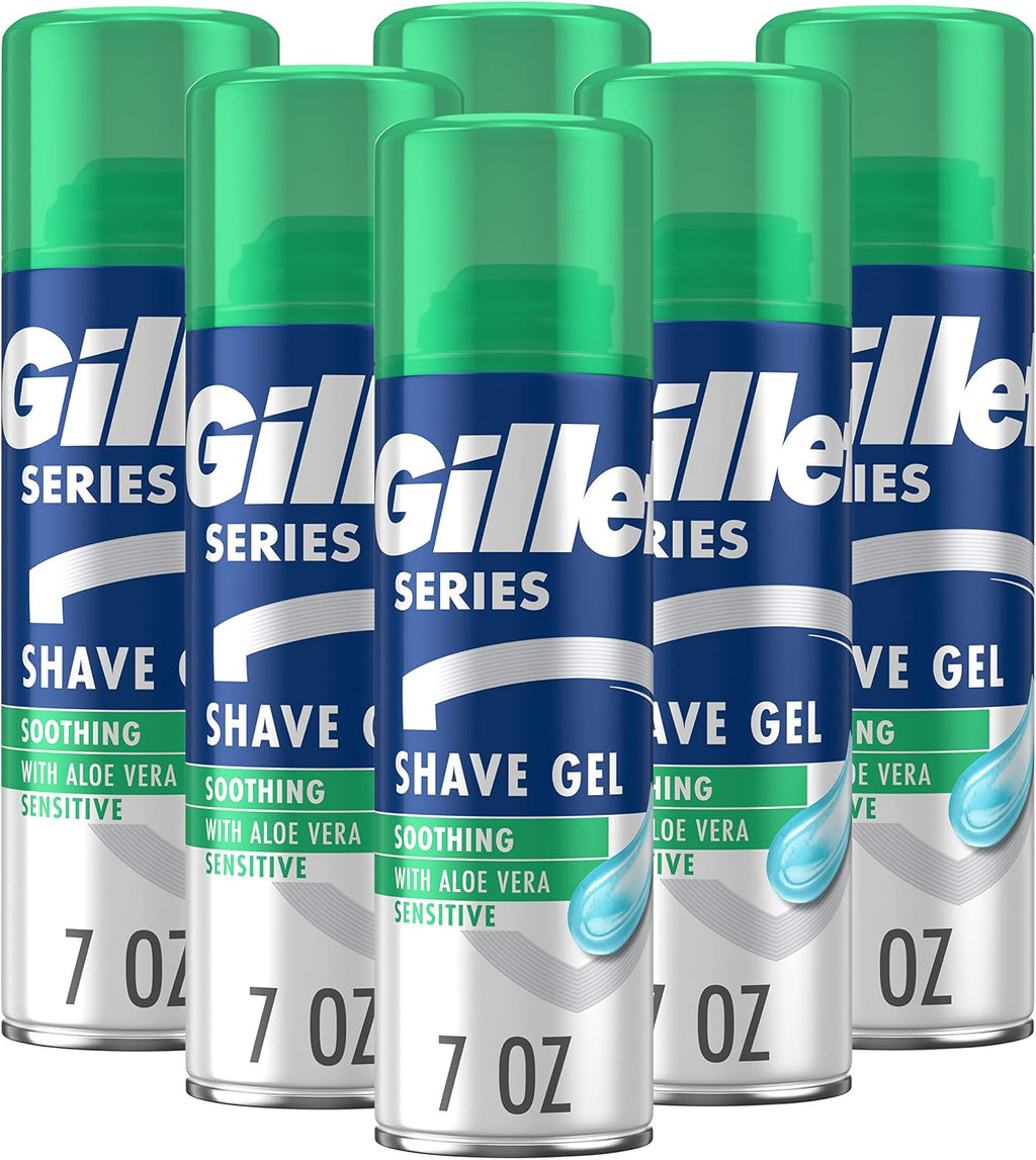 Gillette Series 3X Action Shave Gel, Sensitive Twin Pack, 7 Oz (Pack of 2)