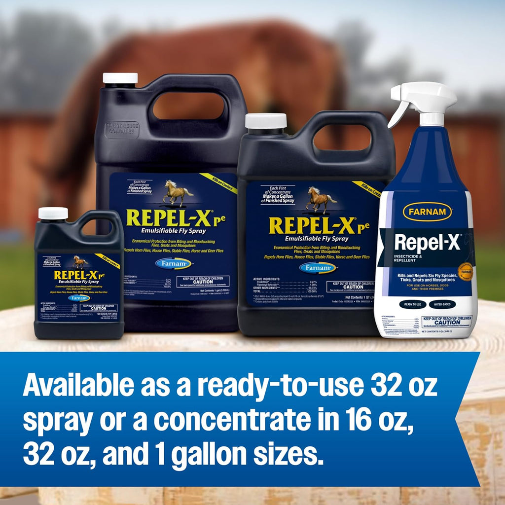 Farnam Repel-X Ready-to-Use Horse Fly Spray for Horses, 32 Fl Oz