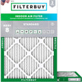 Filterbuy 20x25x4 Air Filter MERV 8 Dust & Allergy Defense (2-Pack)