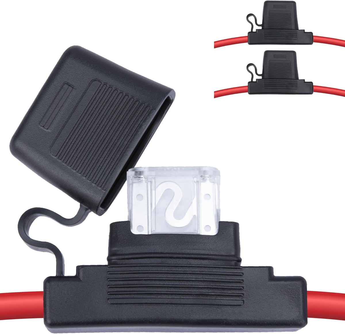 ecocstm 2 PCS Inline Fuse Holders 12V, 16 AWG Car Gauge Inline Fuses,