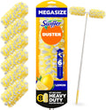 Swiffer Duster Kit with 6 ft Super Extendable Handle, Heavy Duty Starter Kit with 8 Refills, Lemon Scent
