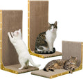 SMARTBEAN 3-Pack Cardboard Cat Scratcher for Indoor Cats, 23 Inch L Shaped Vertical Cat Scratching Post, Cat Scratching Board for Wall and Couch, Large