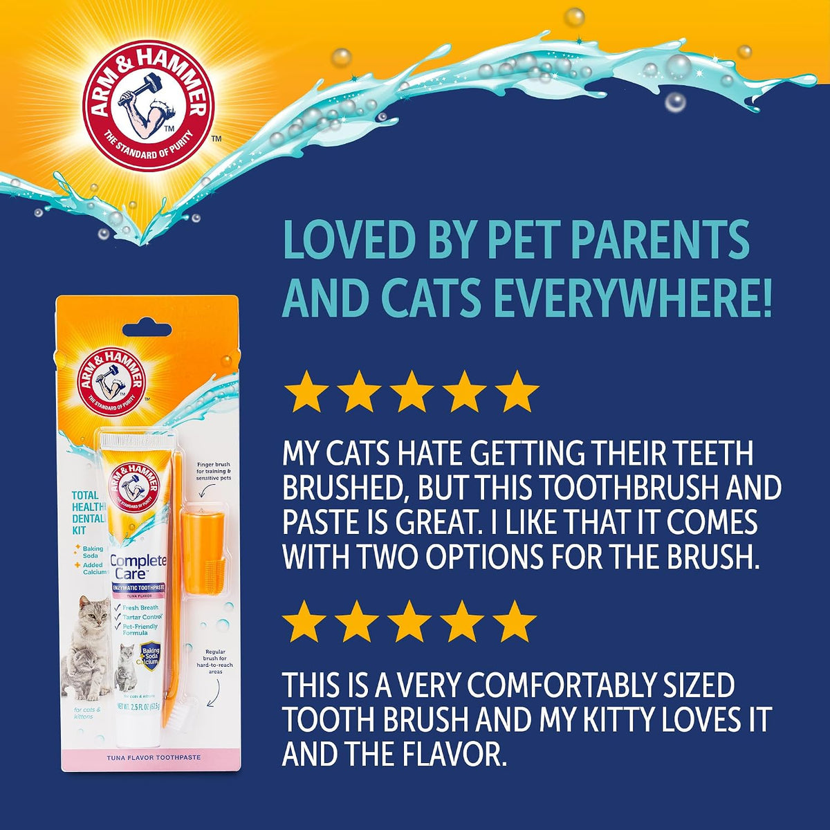 Arm & Hammer Complete Care Cat Dental Kit, Tuna Flavor, 2.5 Oz