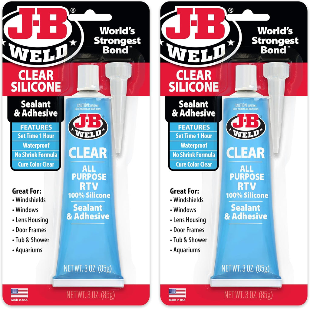 J-B Weld 31310 All-Purpose RTV Silicone Sealant and Adhesive - 3 oz. - Clear