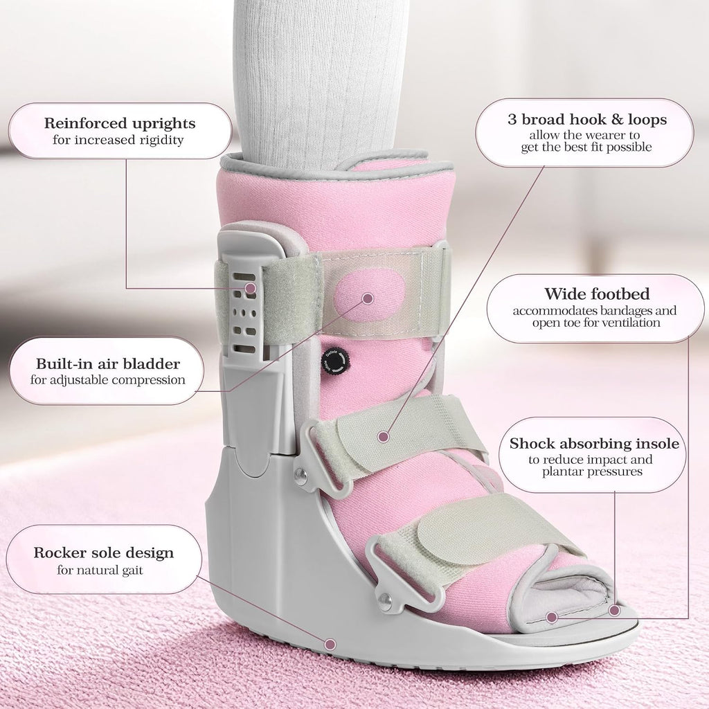 Jewlri Walking Boot for Broken Foot Injury, Air Cam Walker Boot, M