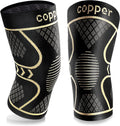 Copper Compression Knee Brace for Knee Pain Women & Men (2 Pack, Medium)