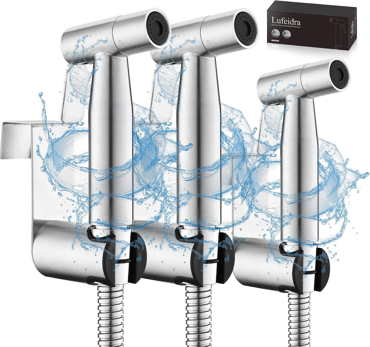LUFEIDRA Bidet Sprayer, Adjustable Water Pressure, Muslim Shower Toilet