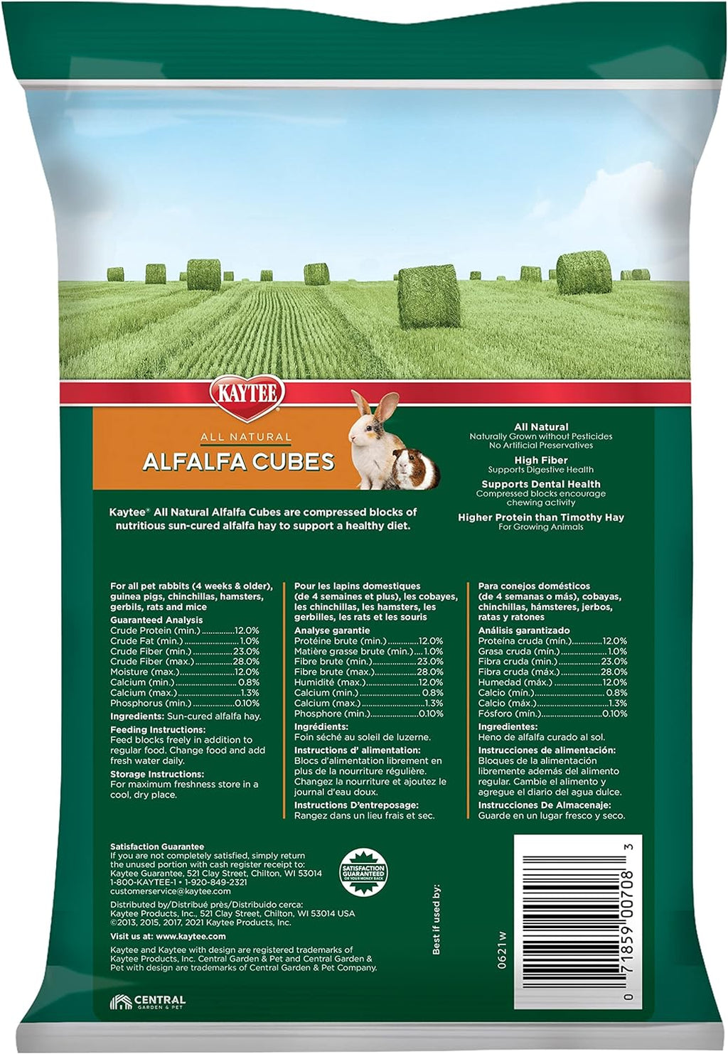Kaytee Alfalfa Cubes for Rabbits and Guinea Pigs, 15 Oz