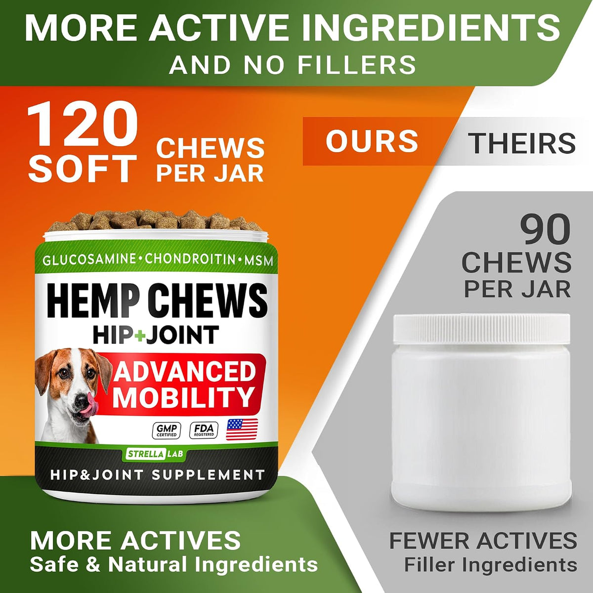 Advanced Joint Hemp Chews for Dogs Mobility - Hip & Joint Pain Relief Chews