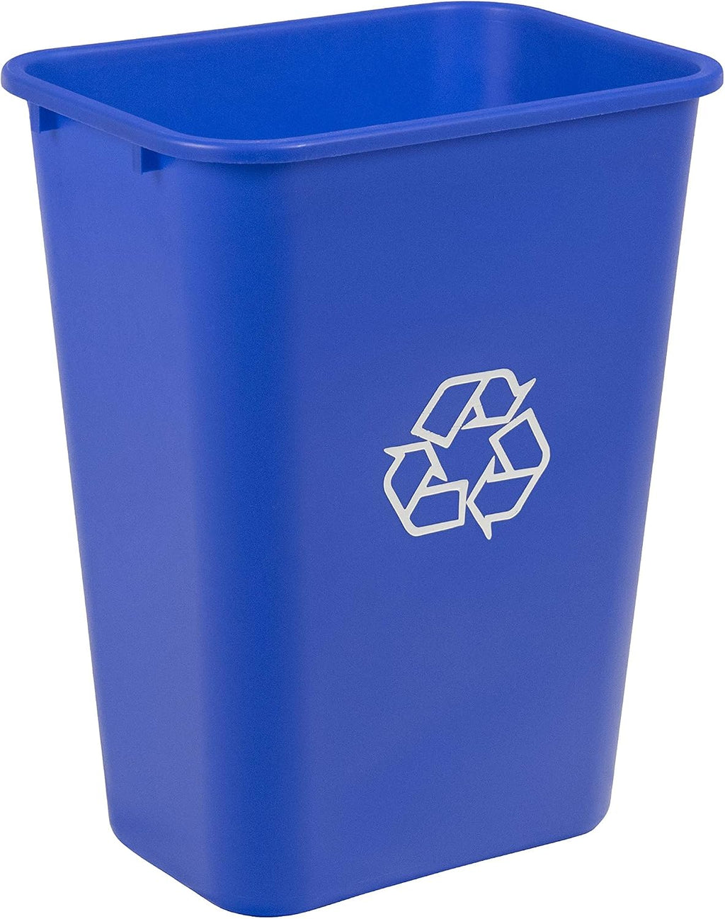 Amazon Basics Rectangular Plastic Office Wastebasket,14.4"L x 10.3"W x 15"H, 7 Gallon, Easy to Clean, Black, Pack of 2