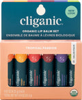 Cliganic Organic Lip Balm Set, 6 Flavors, 100% Natural for Dry Cracked Lips