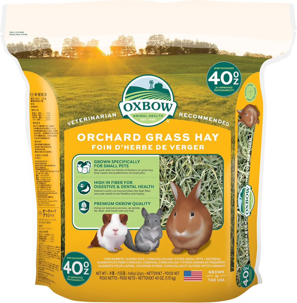 Oxbow Orchard Hay, Rabbit & Guinea Pig Hay, Hand-Sorted, De-Dusted, 40 oz