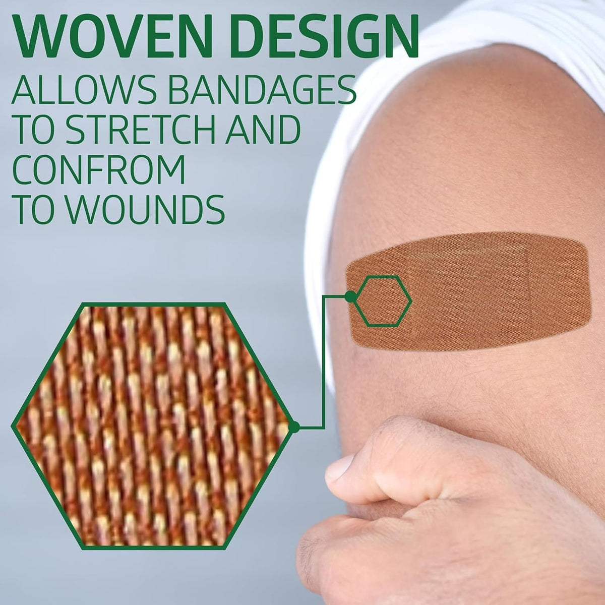 CURAD Flex-Fabric Adhesive Bandages, X‑Large 2 x 4 Inch, 50 Count,