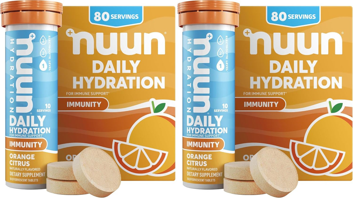 Nuun Immunity Electrolyte Tablets Blueberry Tangerine & Orange, 4 Pack